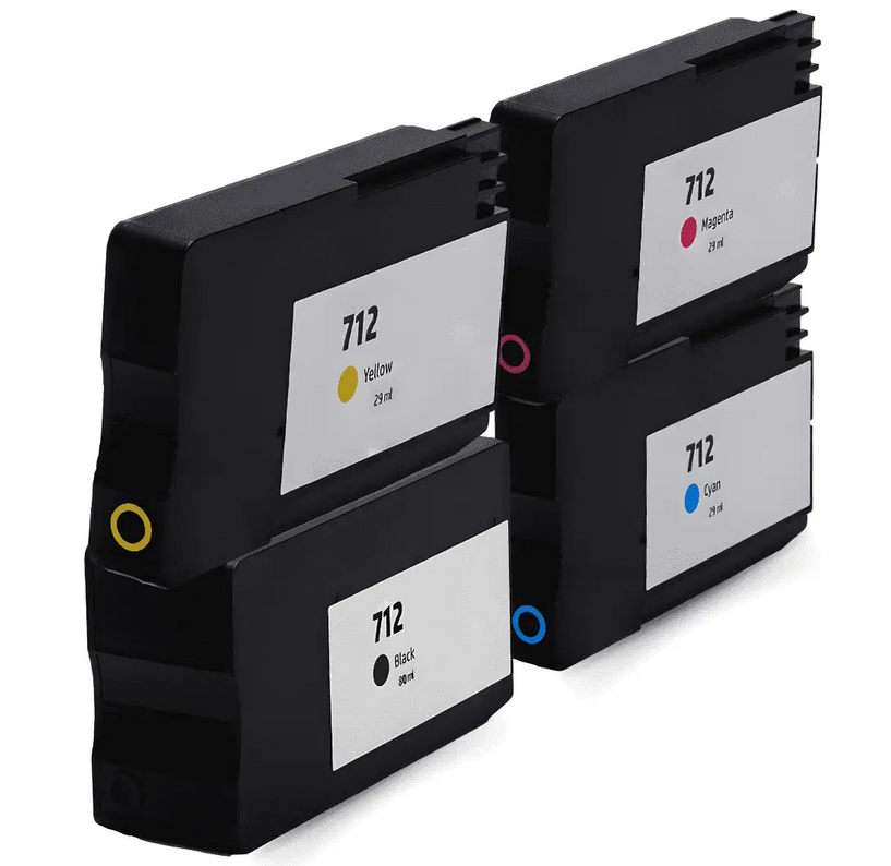 HP 712 set of 4 Compatible Ink Cartridges Black/Cyan/Magenta/Yellow